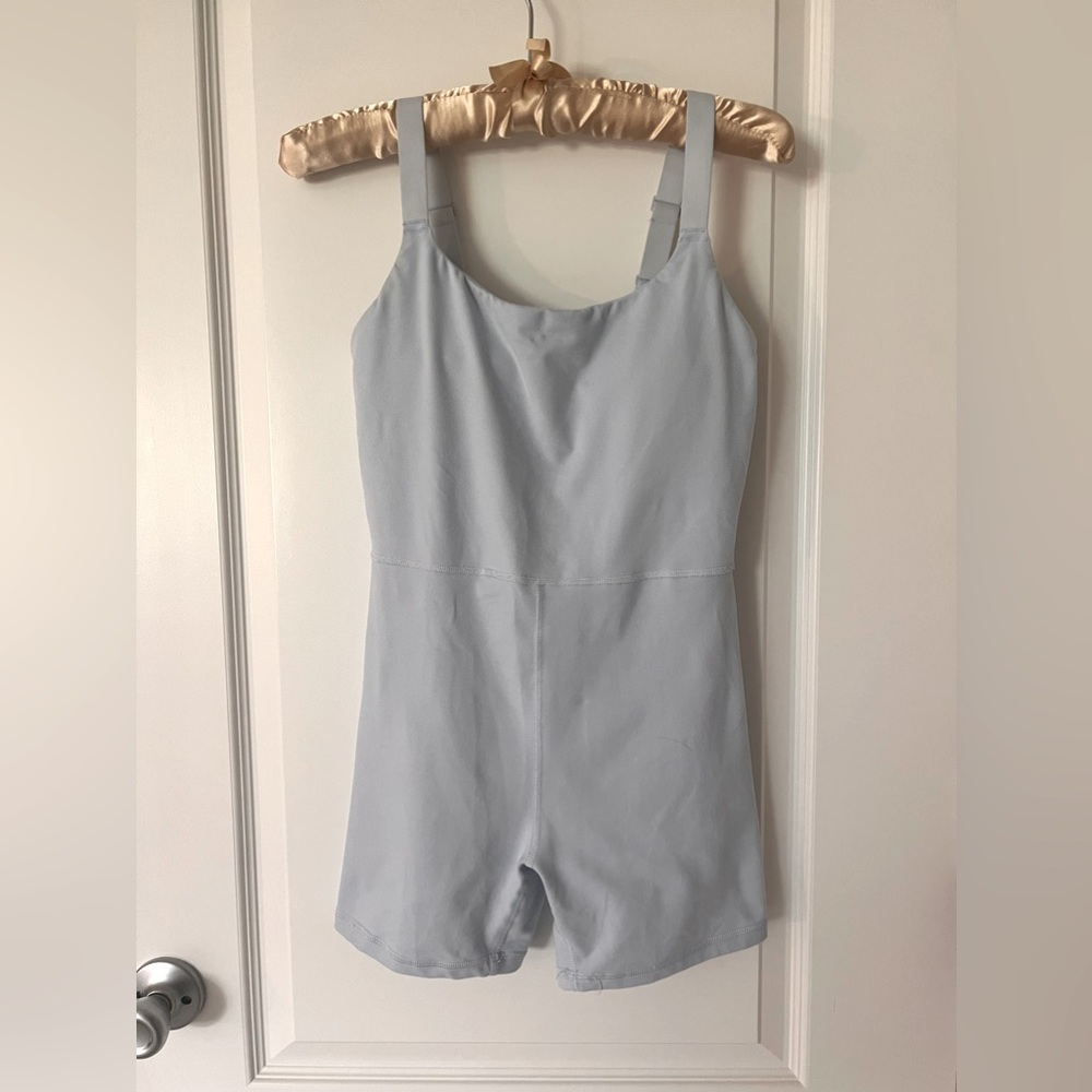 OFFLINE By Aerie The Hugger Scoop 5” Romper Eyelet Blue